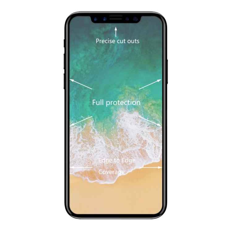For iPhone X ENKAY Hat-Prince 0.26mm 9H Surface Hardness 3D Explosion-proof Full Screen Curved Heat Bending Tempered Glass Screen Film