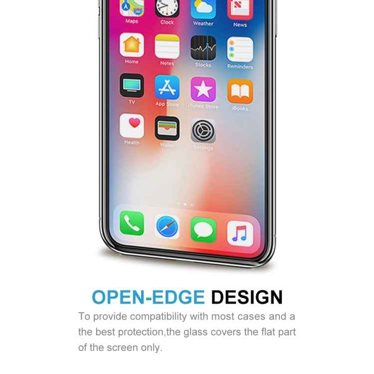 For iPhone 11 Pro / XS / X 50pcs 0.26mm 9H Surface Hardness Explosion-proof Non-full Screen Tempered Glass Screen Film