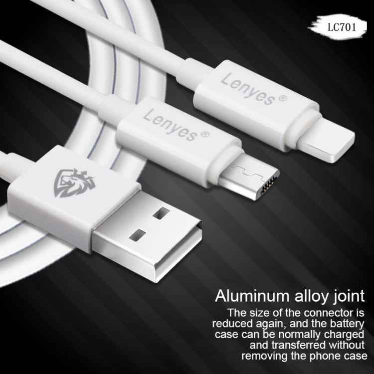 Lenyes LC701 1.5m 2.4A Output USB to 8 Pin PVC Data Sync Fast Charging Cable