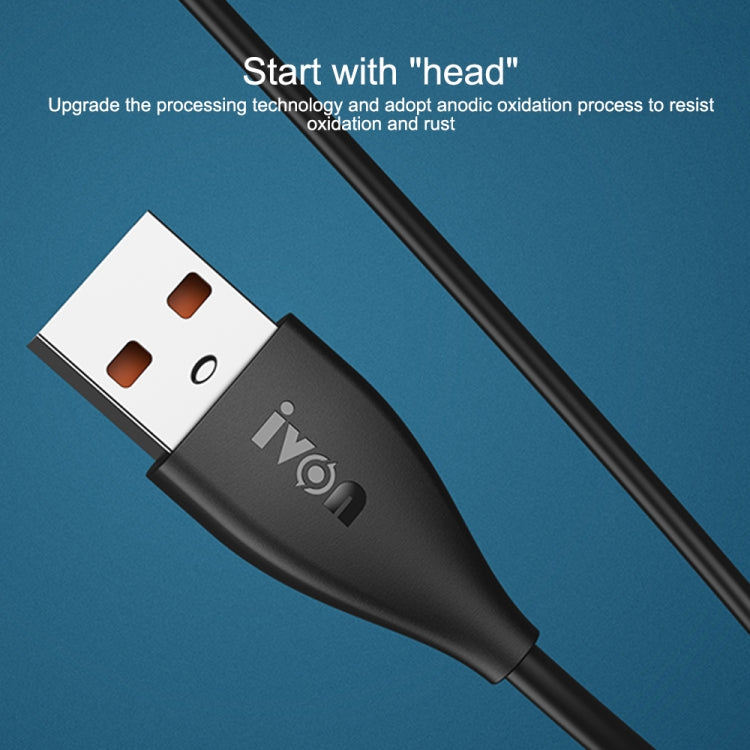 IVON CA87 USB to USB-C / Type-C TPE Fast Charge Data Cable, Cable Length: 1m