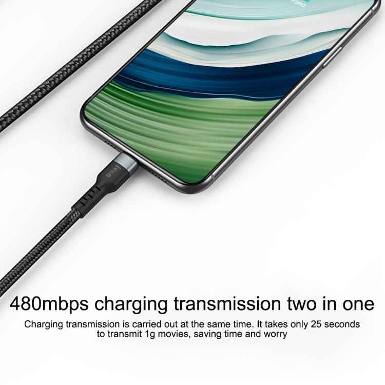 IVON CA88 12W 2.4A USB to Micro USB Nylon Braid Fast Charge Data Cable, Cable Length: 1m