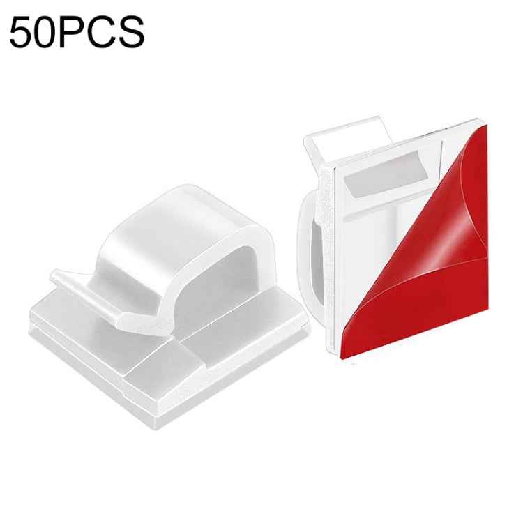 HG2392 50 PCS Desktop Data Cable Organizer Fixing Clip, Gum Type: Acrylic