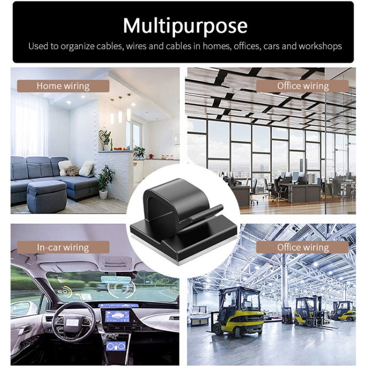 HG2392 50 PCS Desktop Data Cable Organizer Fixing Clip, Gum Type: Acrylic