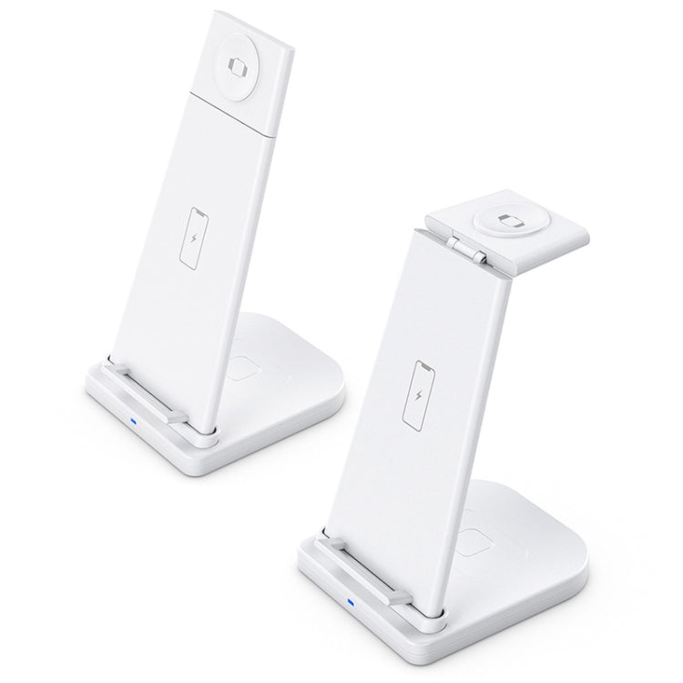 10W 3 in 1 QC 3.0  Vertical Multi-function Wireless Charger with Stand Function, Suitable for Mobile Phones / Apple Watch / AirPods