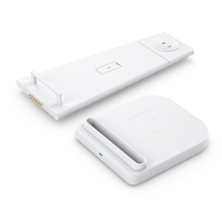 10W 3 in 1 QC 3.0  Vertical Multi-function Wireless Charger with Stand Function, Suitable for Mobile Phones / Apple Watch / AirPods