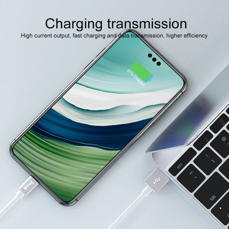 IVON CA73 2.4A Type-C / USB-C Fast Charging Data Cable, Length: 2m