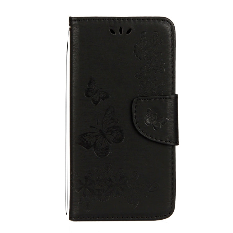 For iPhone X / XS Pressed Flowers Butterfly Pattern Horizontal Flip Leather Case with Holder & Card Slots & Wallet & Lanyard