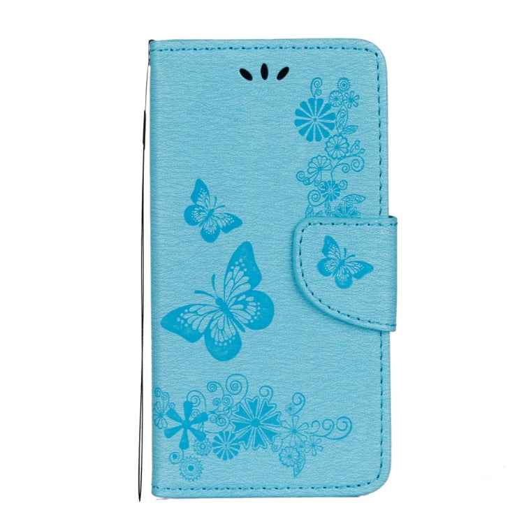 For iPhone X / XS Pressed Flowers Butterfly Pattern Horizontal Flip Leather Case with Holder & Card Slots & Wallet & Lanyard