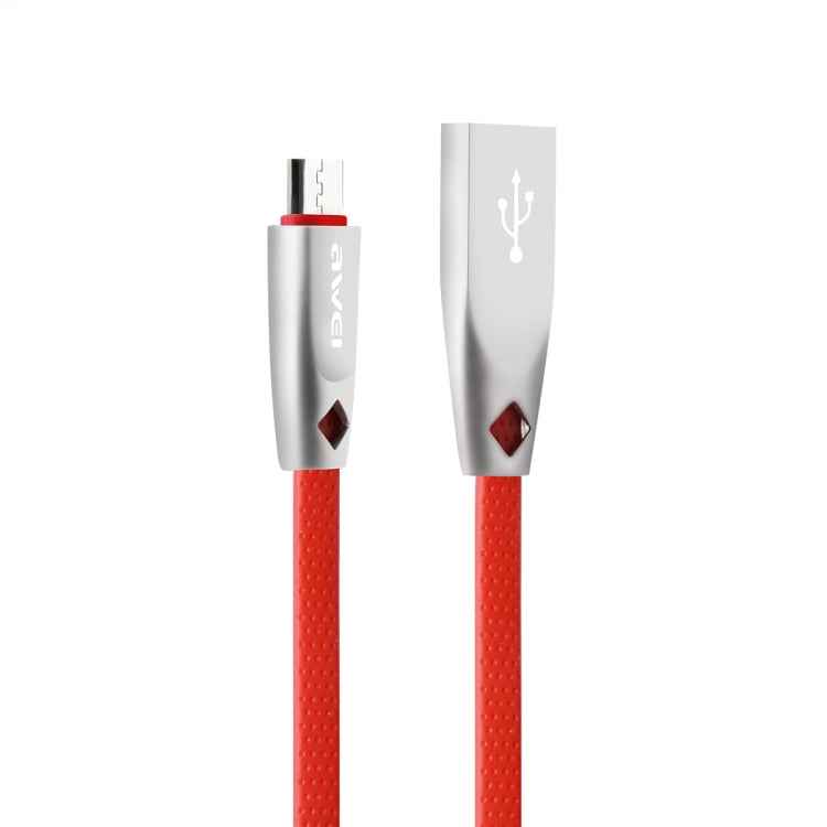 AWEI CL-96 USB to Micro USB Portable TPE + Aluminum Alloy Data Cable, 2A, Length: 1m