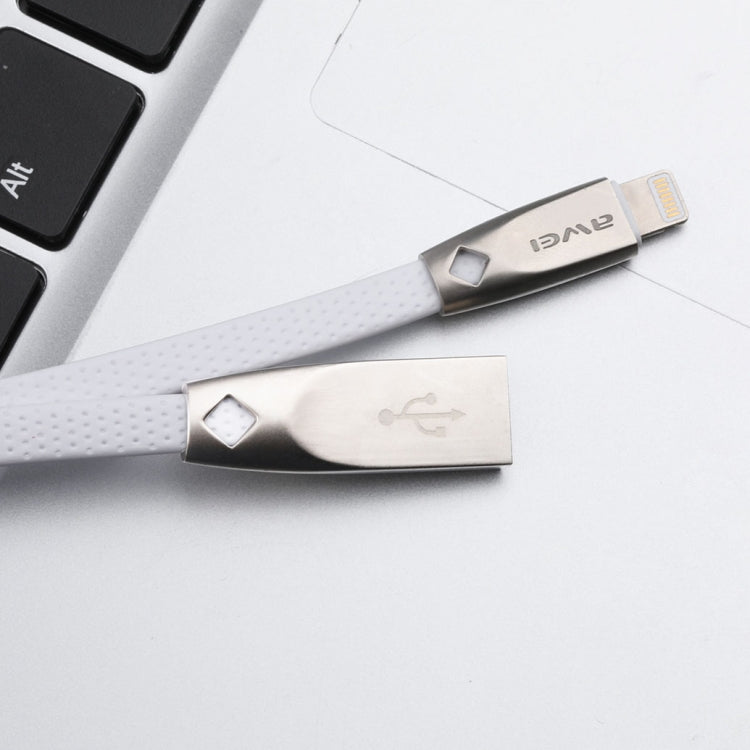 AWEI CL-95 USB to 8 Pin Portable Quick Charging TPE + Aluminum Alloy Data Cable, 2A, Length: 1m