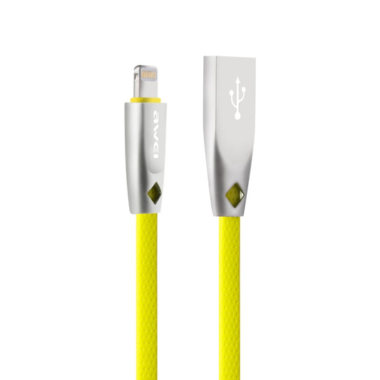 AWEI CL-95 USB to 8 Pin Portable Quick Charging TPE + Aluminum Alloy Data Cable, 2A, Length: 1m