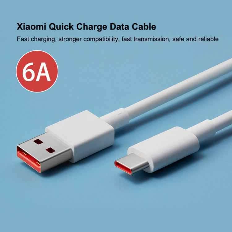 Original Xiaomi 6A USB to USB-C / Type-C Fast Charging Data Cable, Length: 1m