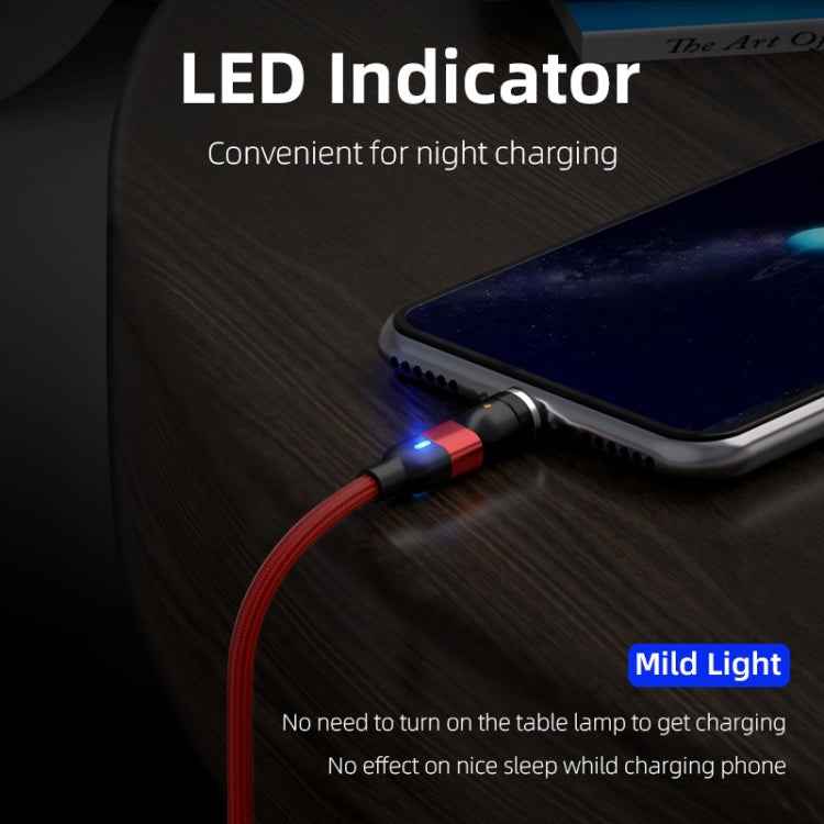 2m 3A Output 3 in 1 USB to 8 Pin + USB-C / Type-C + Micro USB 540 Degree Rotating Magnetic Data Sync Charging Cable