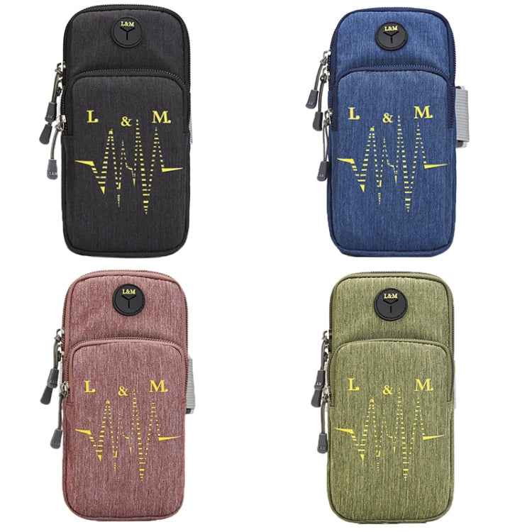 Universal 6.2 inch or Under Phone Zipper Double Bag Multi-functional Sport Arm Case with Earphone Hole
