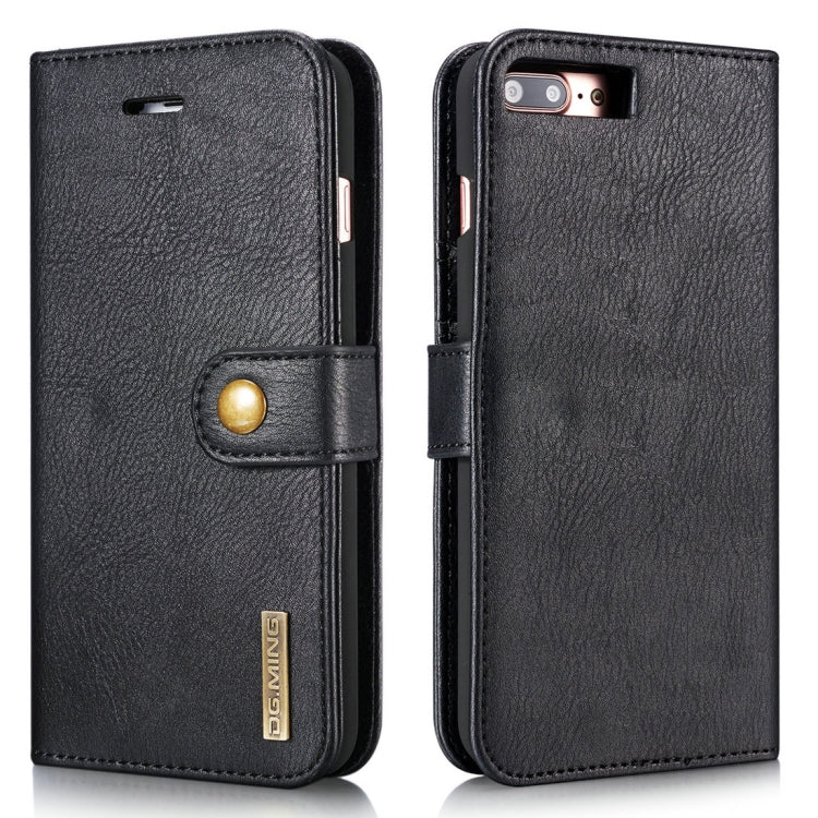 DG.MING for iPhone 8 Plus & iPhone 7 Plus Crazy Horse Texture Horizontal Flip Detachable Magnetic Protective Case with Holder & Card Slots & Wallet