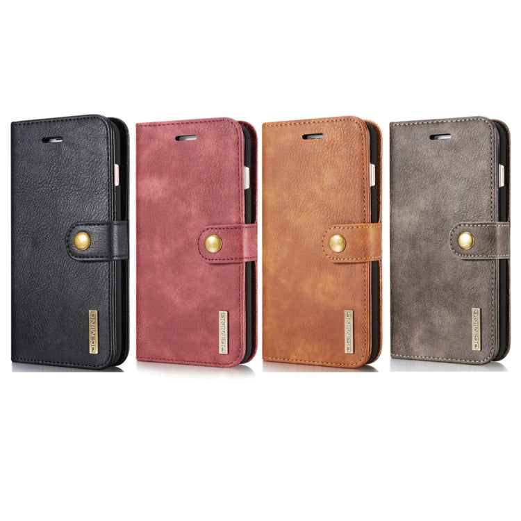 DG.MING for iPhone 8 Plus & iPhone 7 Plus Crazy Horse Texture Horizontal Flip Detachable Magnetic Protective Case with Holder & Card Slots & Wallet
