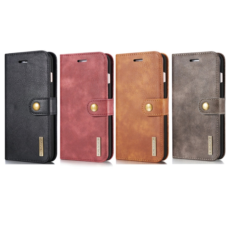 DG.MING for iPhone 8 Plus & iPhone 7 Plus Crazy Horse Texture Horizontal Flip Detachable Magnetic Protective Case with Holder & Card Slots & Wallet