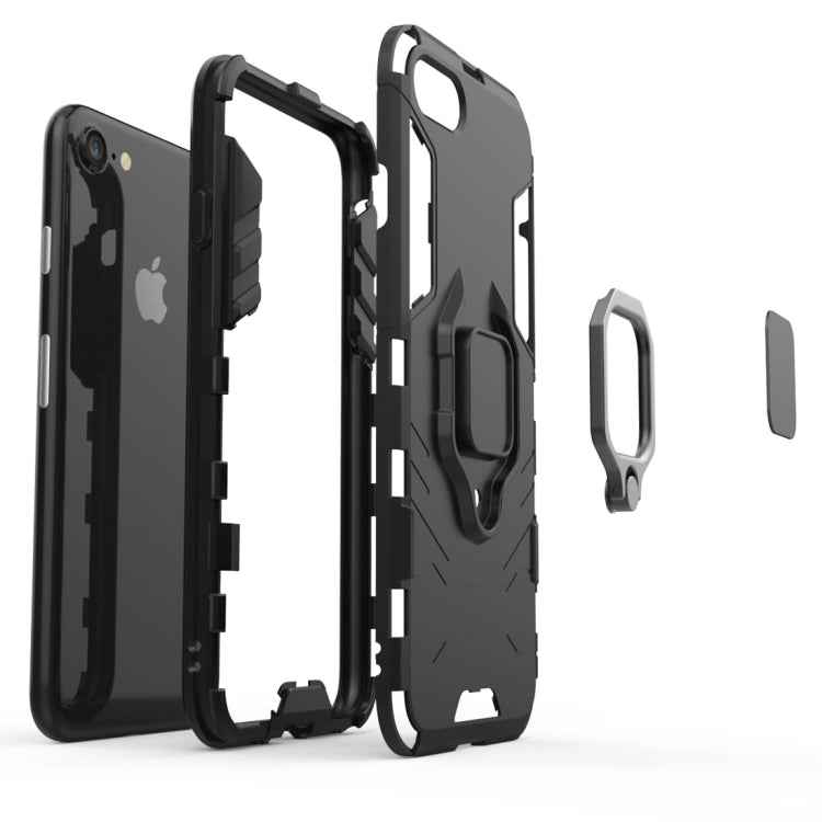 PC + TPU Shockproof Protective Case for iPhone 8 Plus & 7 Plus, with Magnetic Ring Holder