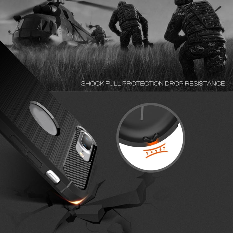 For iPhone 8 Plus Brushed Texture Fiber TPU Rugged Armor Protective Case