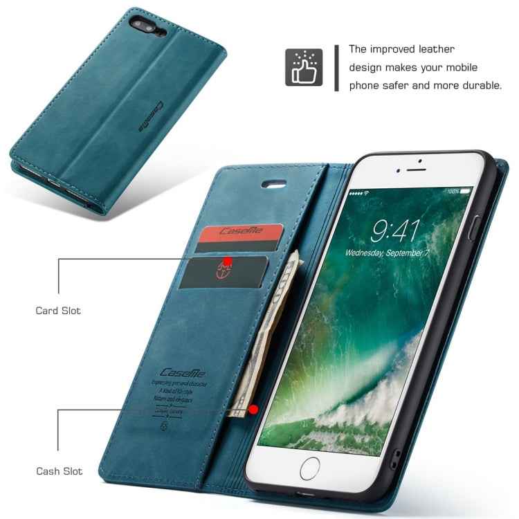 CaseMe-013 Multifunctional Retro Frosted Horizontal Flip Leather Case for iPhone 7 Plus / 8 Plus, with Card Slot & Holder & Wallet