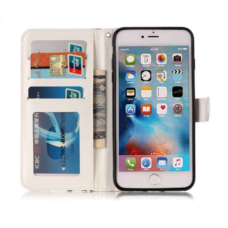For iPhone 8 Plus & 7 Plus Embossed Horizontal Flip Leather Case with Holder & Card Slots & Wallet & Photo Frame