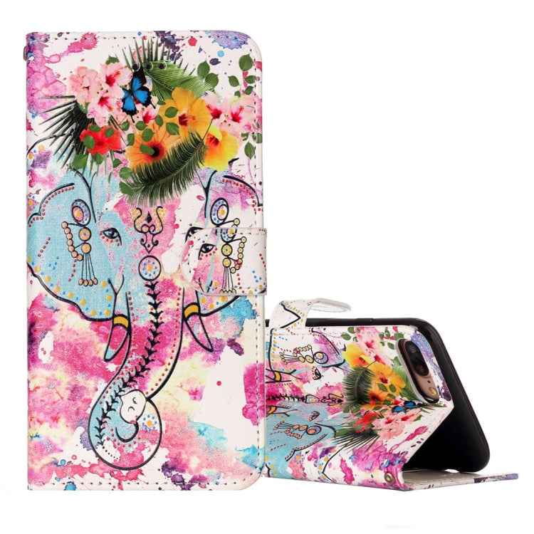 For iPhone 8 Plus & 7 Plus Embossed Horizontal Flip Leather Case with Holder & Card Slots & Wallet & Photo Frame
