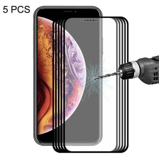 For iPhone X / XS 5pcs ENKAY Hat-Prince 0.2mm 9H 2.5D Full Screen Tempered Glass Film