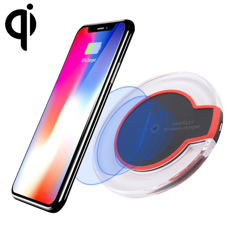 FANTASY 5V 1A Output Qi Standard Ultra-thin Wireless Charger with Charging Indicator, Support QI Standard Phones, FANTASY White, FANTASY 5V 1A