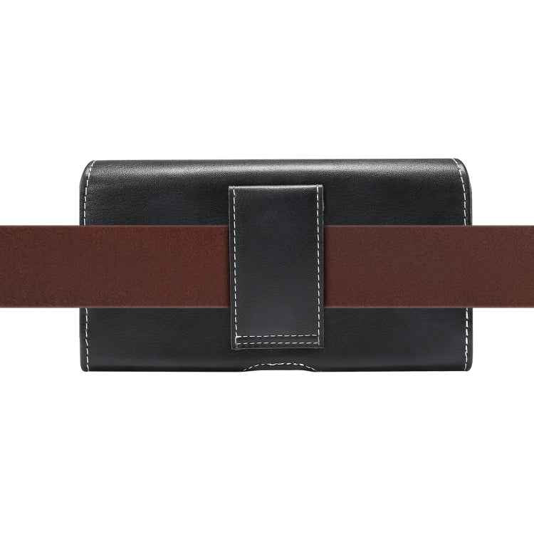 Men Lambskin Texture Multi-functional Universal Mobile Phone Waist Pack Leather Case for 6.0 Inch or Below Smartphones