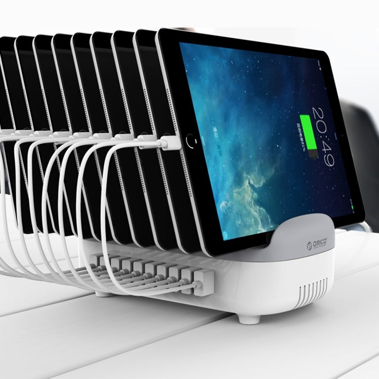 ORICO DUK-10P 120W 10 USB Ports Smart Charging Station with Phone & Tablet Stand, EU Plug, EU Plug(Black), EU Plug(White), US Plug(Black), US Plug(White), UK Plug(White), UK Plug(Black), AU Plug(White), AU Plug(Black)