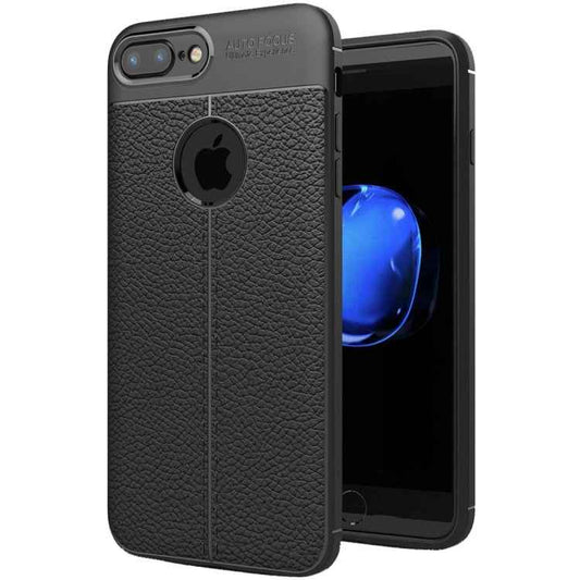 For iPhone 8 Plus & 7 Plus Litchi Texture TPU Protective Back Cover Case