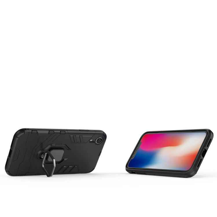 For iPhone XR PC + TPU Shockproof Protective Case with Magnetic Ring Holder