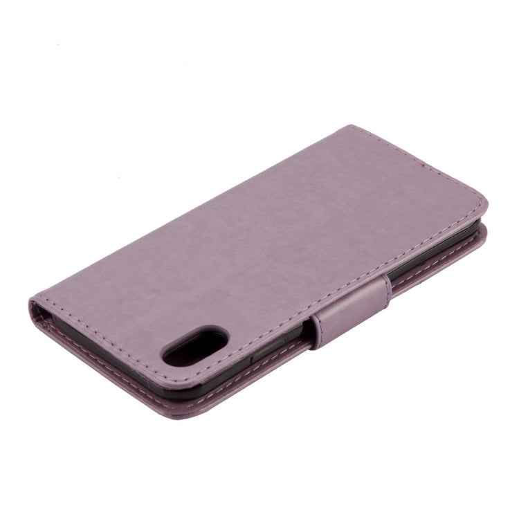 For iPhone XR Embossed Butterfly Pattern Horizontal Flip Leather Case with Card Slot & Holder & Wallet & Lanyard