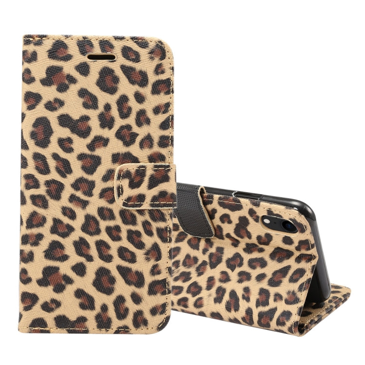 For iPhone XR Leopard Pattern Horizontal Flip Leather Case with Holder & Card Slots