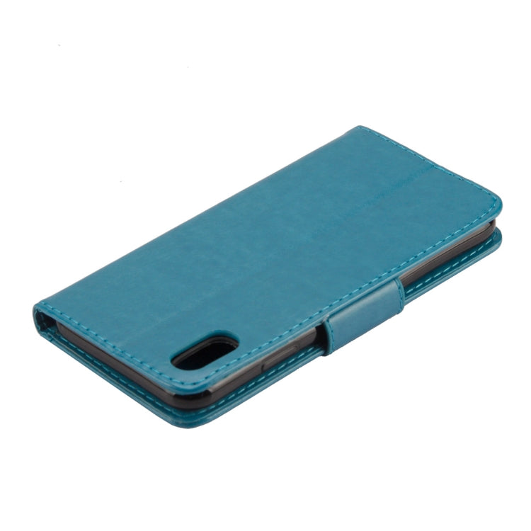 For iPhone XS Max Embossed Butterfly Pattern Horizontal Flip Leather Case with Card Slot & Holder & Wallet & Lanyard