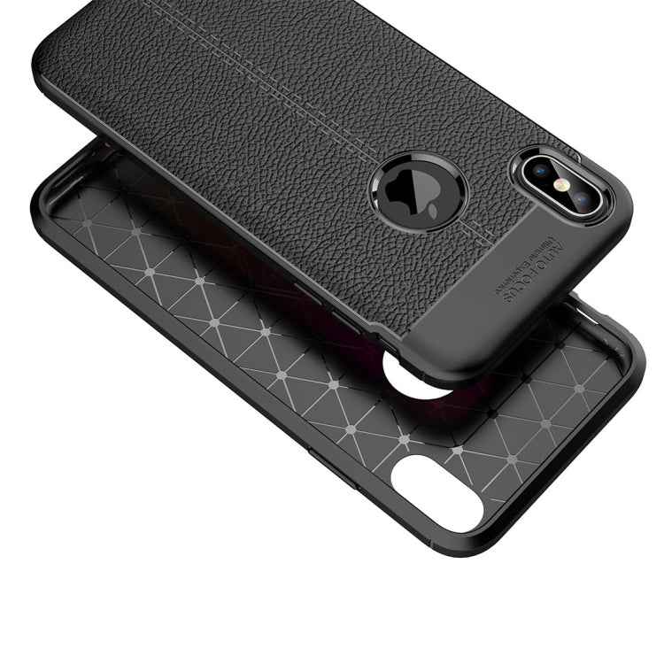 For iPhone XS Max Litchi Texture TPU Case