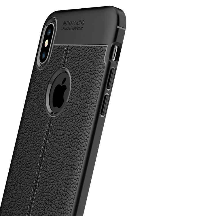 For iPhone XS Max Litchi Texture TPU Case