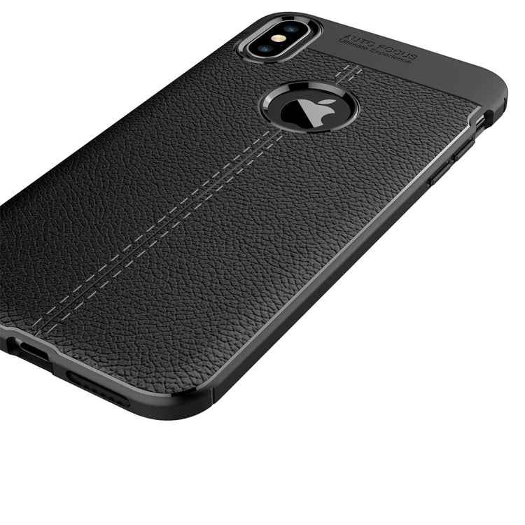 For iPhone XS Max Litchi Texture TPU Case