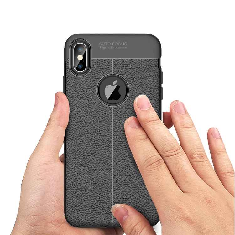For iPhone XS Max Litchi Texture TPU Case