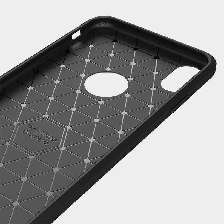 For iPhone XS Max Brushed Texture Carbon Fiber Shockproof TPU Protective Back Case