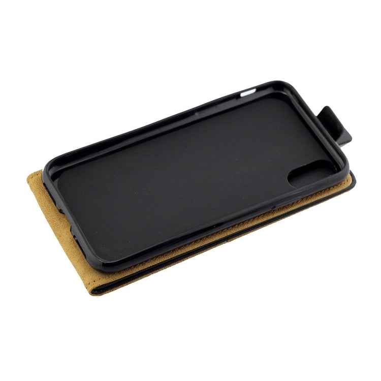 For iPhone XS Max Business Style Vertical Flip TPU Leather Case with Card Slot