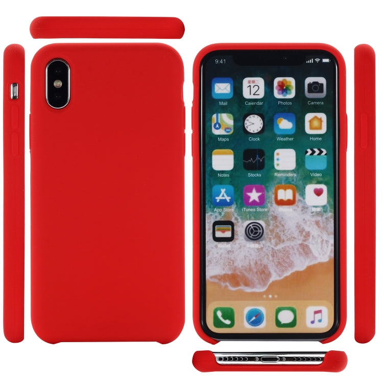 For iPhone XS Max Four Corners Full Coverage Liquid Silicone Protective Case Back Cover