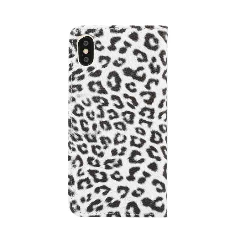 For iPhone XS Max Leopard Pattern Horizontal Flip Leather Case with Holder & Card Slots