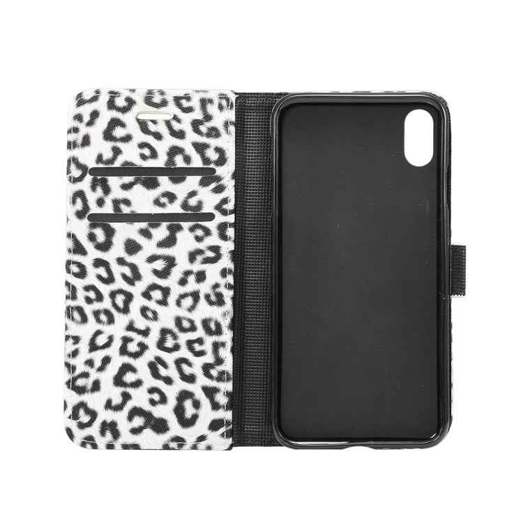For iPhone XS Max Leopard Pattern Horizontal Flip Leather Case with Holder & Card Slots