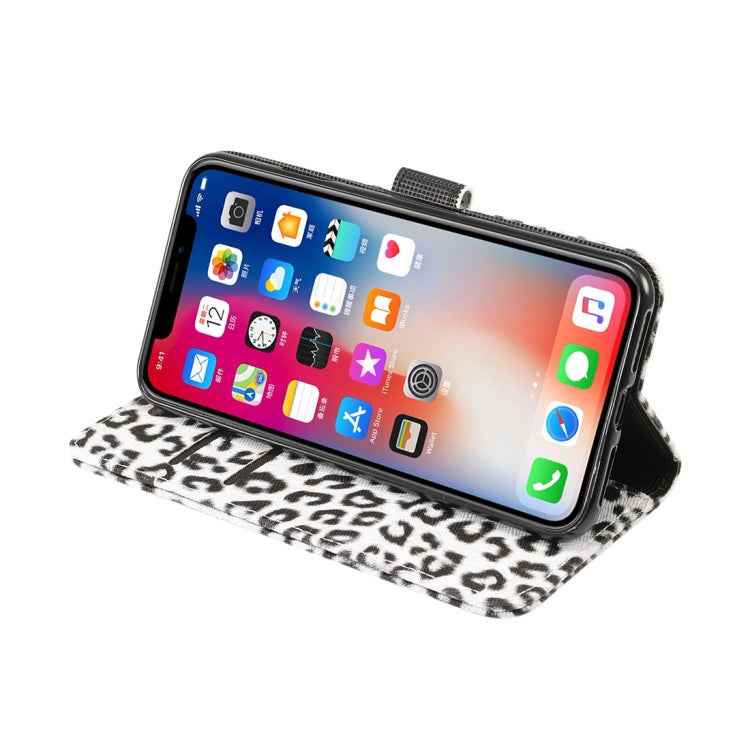 For iPhone XS Max Leopard Pattern Horizontal Flip Leather Case with Holder & Card Slots