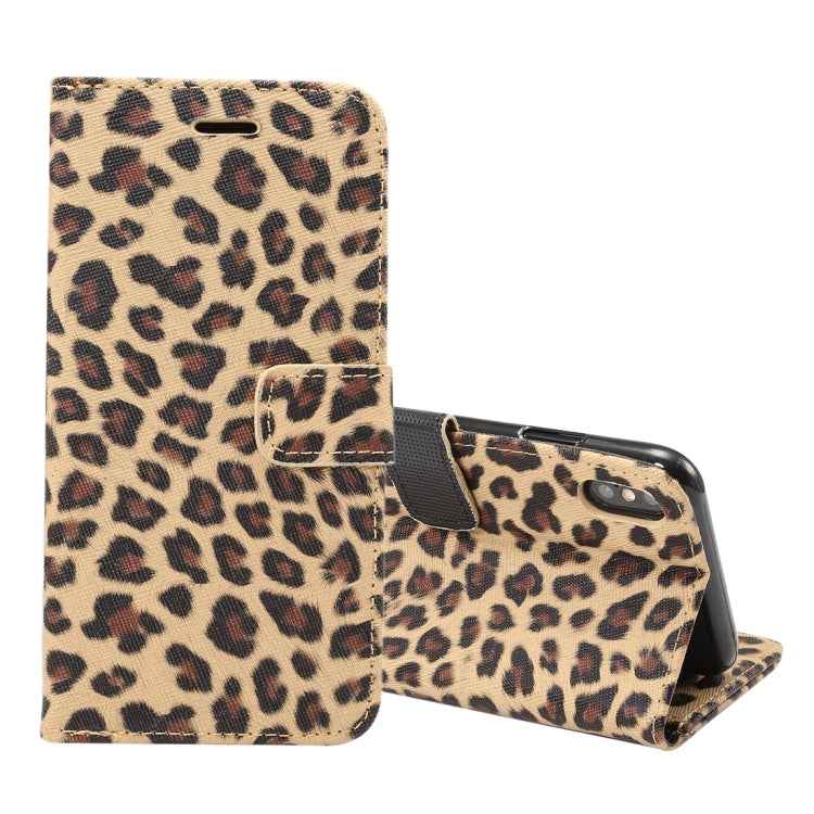 For iPhone XS Max Leopard Pattern Horizontal Flip Leather Case with Holder & Card Slots