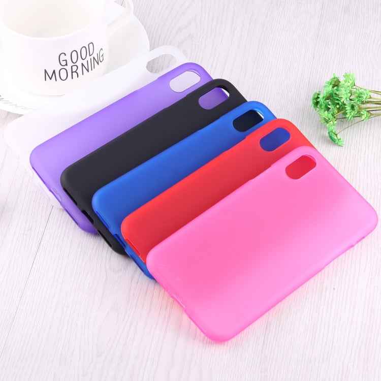 For iPhone XS Max Solid Color Frosted Soft TPU Case