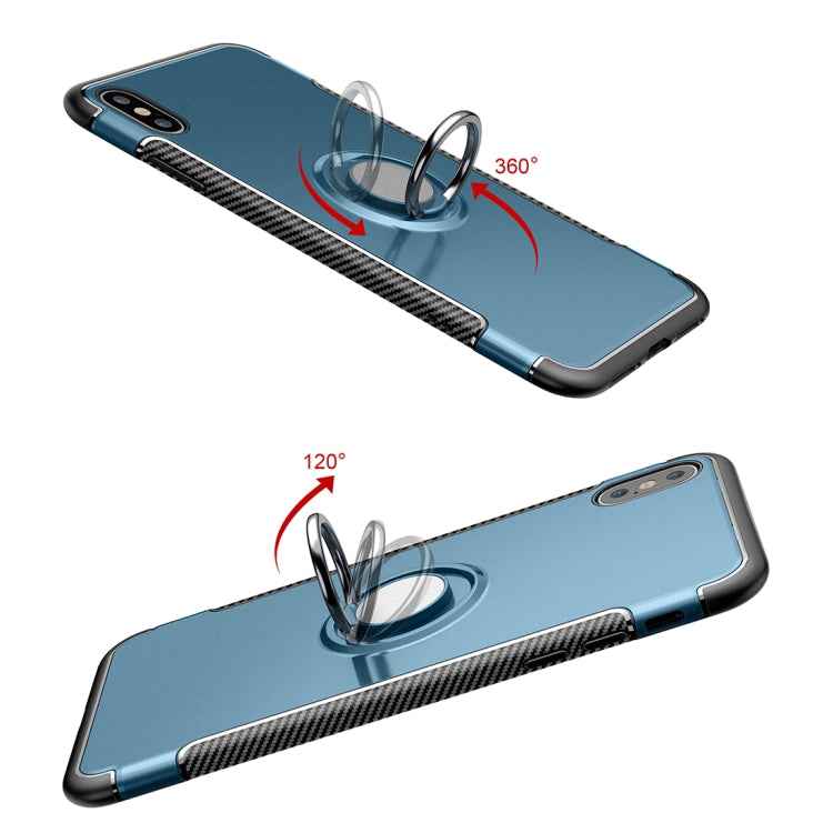 For iPhone XS Max Magnetic 360 Degrees Rotation Ring Armor Protective Case