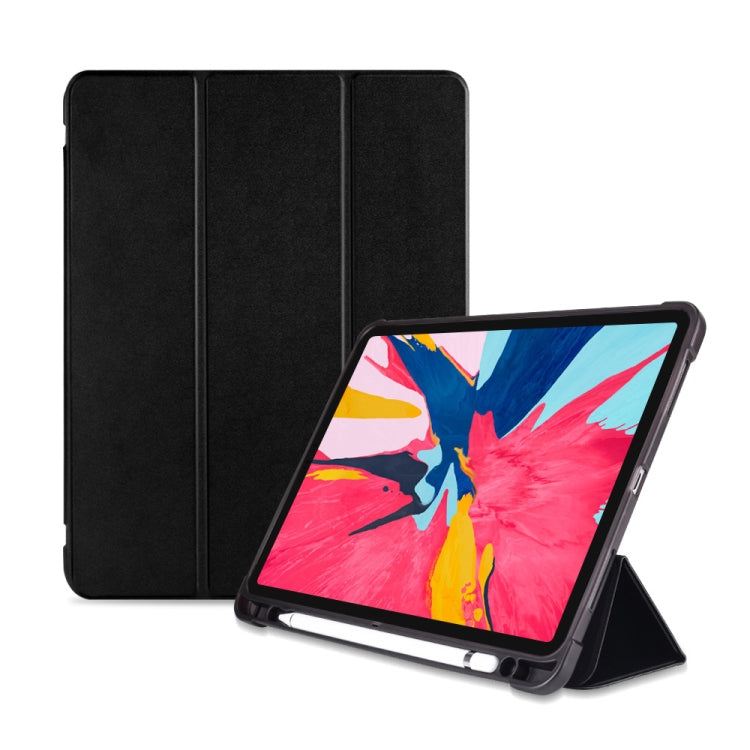 Three-folding Shockproof TPU Protective Case for iPad Pro 11 inch (2018) / (2020), with Holder & Pen Slot