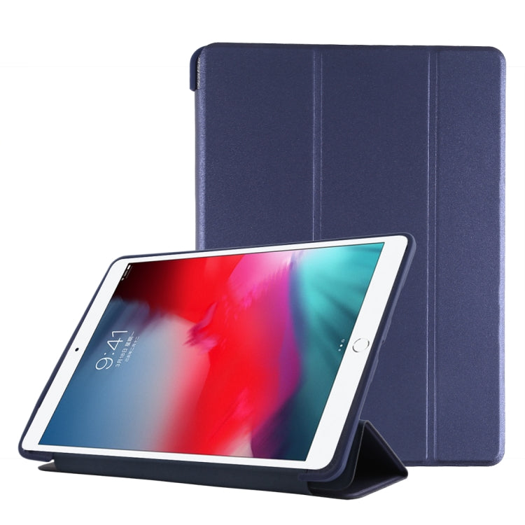 PU Plastic Bottom Case Foldable Deformation Left and Right Flip Leather Case with Three Fold Bracket & Smart Sleep for iPad Air3 2019